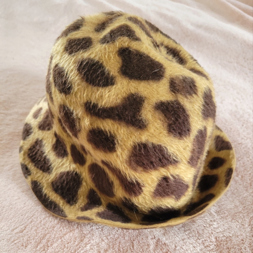 Vintage 1950's Beaver Felt Giraffe Print Hat by Georgette - Picture 7 of 14